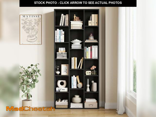 Lot 74-14354332 - IRONCK 71" Tall Bookcase, 31.5" Wide Bookshelf, Cube Storage Organizer with Adjustable Shelf for Hom...