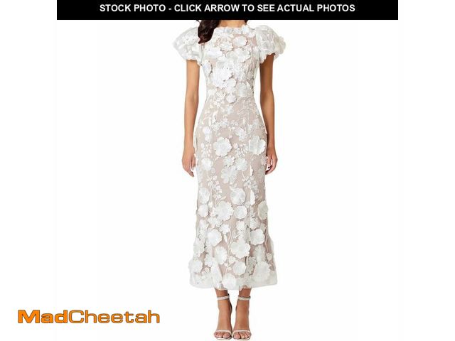 Lot 74-12979858 - Women's 3D Floral Embroidery Dress Ruffle Sleeve Fishtail Lace Bodycon Party Cocktail Mini Dress (US...