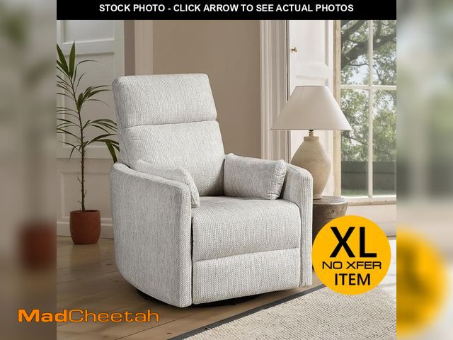 Lot 74-12811549 - Lazzara Beane Beige Microfiber Manual Swivel Glider Recliner - UNUSED