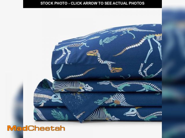 Lot 74-12421965 - The Company Store Company Kids Dinoland Navy Multi Organic Cotton Percale Full Sheet Set - UNUSED