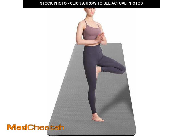 Lot 74-12832294 - UMINEUX Extra Wide Yoga Mat 1/4" Thickness TPE Yoga Mats Non Slip, Gray - UNUSED