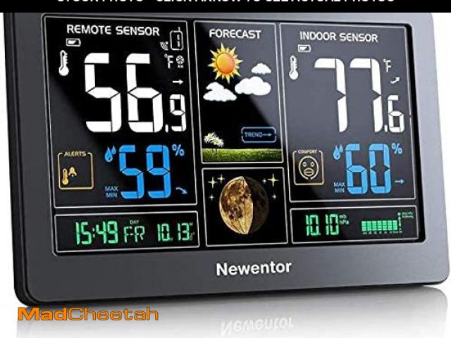 Lot 74-11554248 - Newentor Weather Station Wireless Indoor Outdoor Thermometer, Color Display Digital Weather Thermome...
