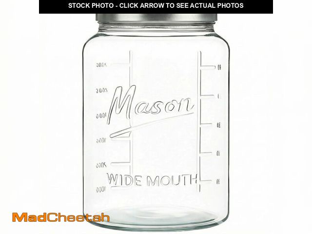 Lot 74-14269125 - Kitchentoolz Extra Large Mason Jar - 1 Gallon Glass Wide Mouth Jar with Airtight Metal Screw on Lid,...