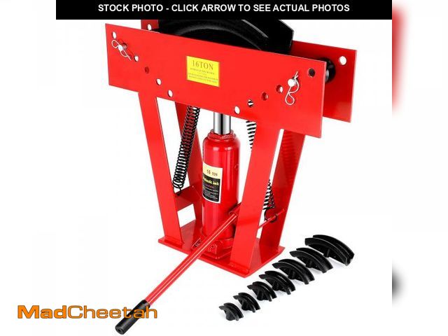 Lot 74-12272759 - Hydraulic Pipe Bender with 8 Dies, 16 Ton Manual Copper Tubing Bender Tool Adjustable Rollers 90ÃÂ°...