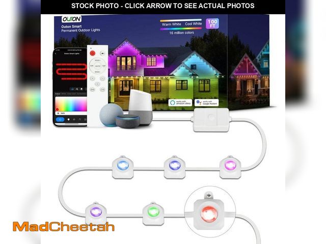Lot 74-12997994 - BICIK RGBIC Permanent 72 Light 100 ft. Outdoor Plug-In Integrated LED Novelty String-Light with IP65...