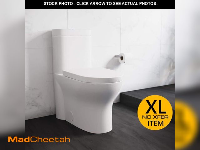 Lot 74-12824215 - Swiss Madison Monaco 1-Piece 0.8/1.28 GPF Dual Flush Elongated Toilet in White - UNUSED