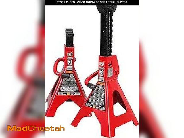 Lot 74-12127404 - BIG RED T43202 Torin Heavy Duty Steel Jack Stands: 3 Ton (6,000 lb) Capacity Car Lifting Stand,1 Pai...
