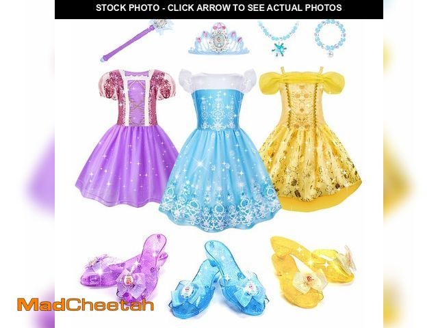 Lot 74-13545821 - Meland Princess Dress Up for Girls 3-6, Dress Up Clothes with Princess Shoes Toy, Christmas Birthday...