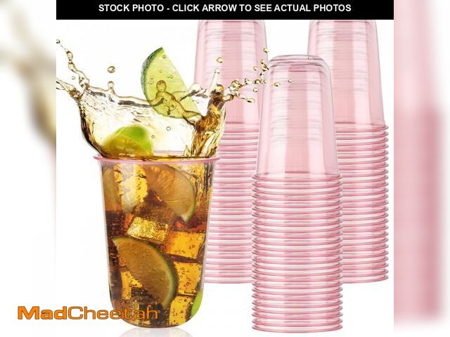 Lot 74-12444601 - Xuelimei 50pcs 500ml/16oz Disposable Stemless Glasses,PET Disposable Drinking Cups,Cold Party Clear ...