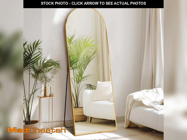 Lot 74-12668943 - CONCETTA 64"x21" Arched Full Length Mirror, Full Body Standing Mirror Floor Mirrors, Gold - UNUSED