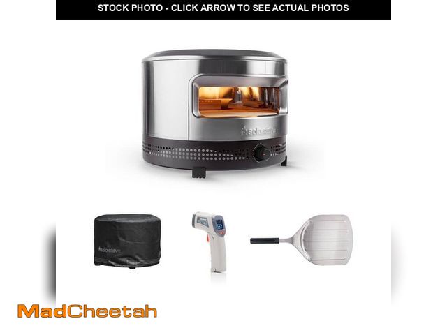 Lot 74-14244419 - Solo Stove Pi Prime 21 in. x 16 in. Stainless Steel Propane Outdoor Pizza Oven Bundle with IR Thermo...