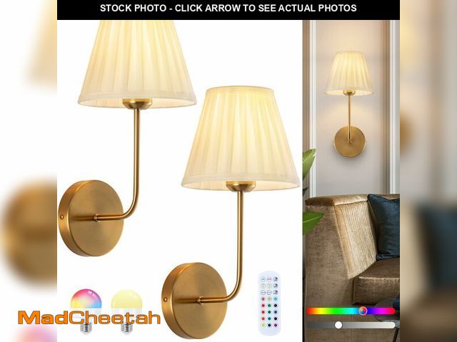 Lot 74-13951027 - JERANDO Cordless Wall Sconces Set of 2, Dimmable 15 Colors Rechargeable Battery Operated Wall Sconce...