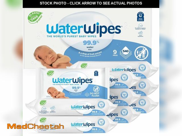 Lot 74-13042508 - WaterWipes Sensitive+ Newborn &amp; Baby Wipes, 3-In-1 Cleans, Cares, Protects, 99.9% Water, Unscent...