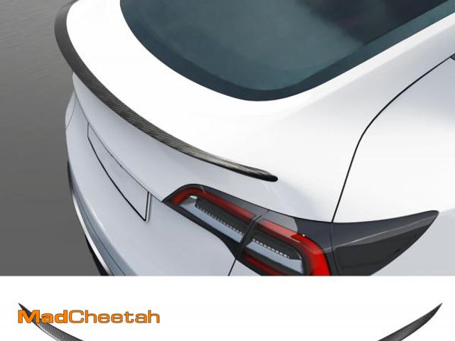 Lot 74-12415892 - Real Carbon Fiber Rear Spoiler with Center Console Wrap Cover Kit Screen Protector Frame Compatible ...