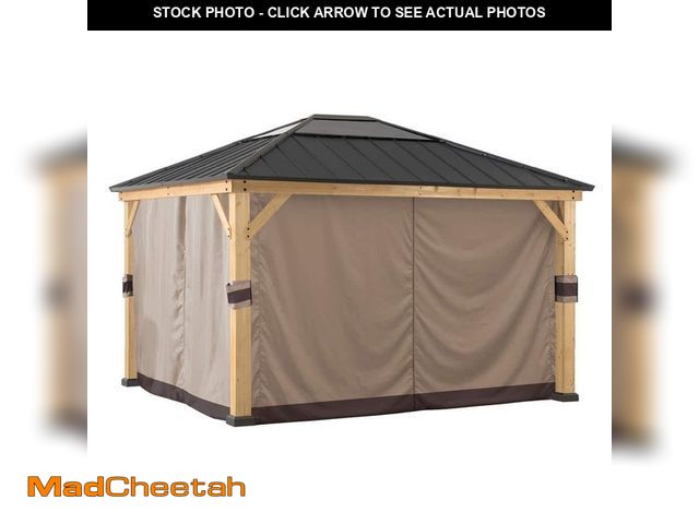 Lot 74-12746762 - Sunjoy Original Manufacturer Universal Replacement Curtain for 13 ft. x 15 ft. Wood Gazebo - UNUSED