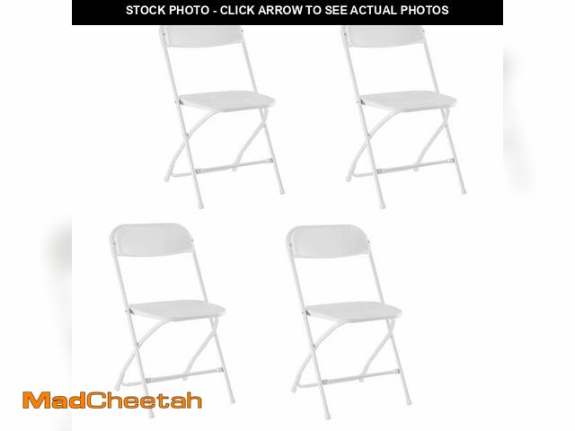 Lot 74-12764724 - CONCETTA Plastic Folding Chair Set of 4, 330LB Load Capacity Lightweight for Indoor/Outdoor, White -...