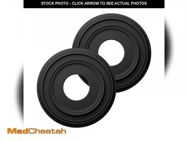 Lot 74-11549322 - EIFHYT Matte Black PU Ceiling Medallions for Light Fixtures and Ceiling Fans, 12-1/4"OD x 4" ID x 1"...