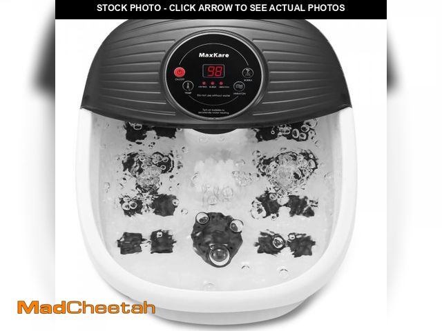Lot 74-12513574 - MaxKare Foot Spa Bath Massager with Heat, Bubbles, and Vibration for Soothe and Comfort Feet, Black ...