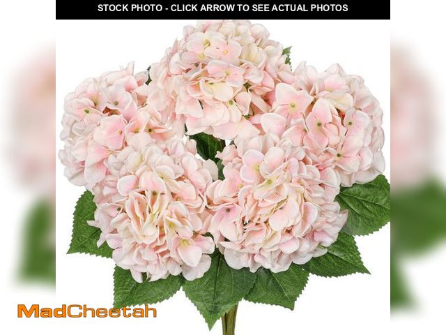 Lot 74-12309378 - Light Pink Hydrangea Artificial Flowers Large Artificial Hydrangeas Silk Flowers for Home Decor Indo...