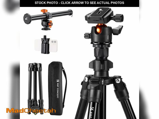 Lot 74-14268907 - K&amp;F Concept 76 inch Camera Tripod with Rotatable Multi-Angle Center Column,Lightweight Travel Ou...