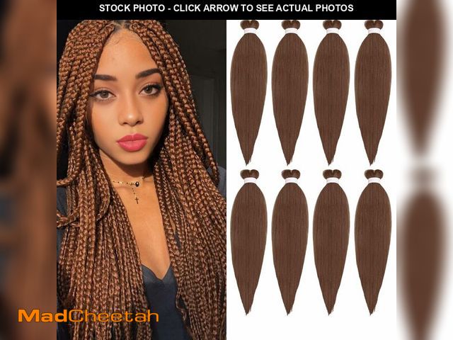Lot 74-14265433 - Brown Braiding Hair Pre Stretched 16 inch 8 Packs 30# - UNUSED