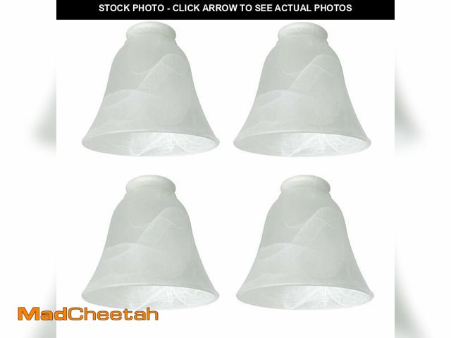 Lot 74-14205447 - 4 Pack Ceiling Fan Light Covers, Transitional Style Replacement Bell Shaped Glass Shade Ceiling Fan ...