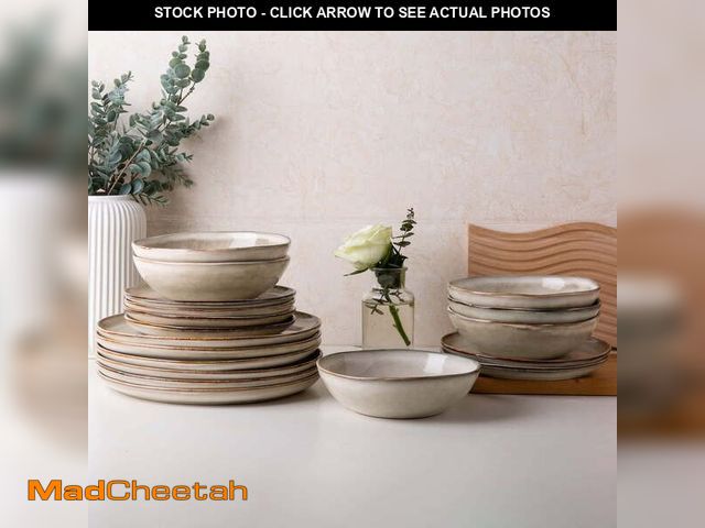 Lot 74-12835984 - AmorArc Ceramic Dinnerware Sets,Handmade Reactive Glaze Stoneware Plates and Bowls Sets,Highly Chip ...
