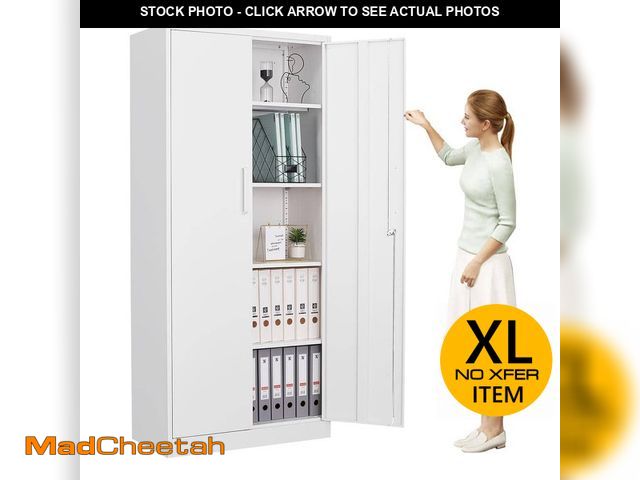 Lot 74-13226271 - Mlezan Metal Garage Cabinet 35.4 in. W x 72 in. H x 18 in. D 24-Gauge Steel Metal Storage Cabinet 4 ...