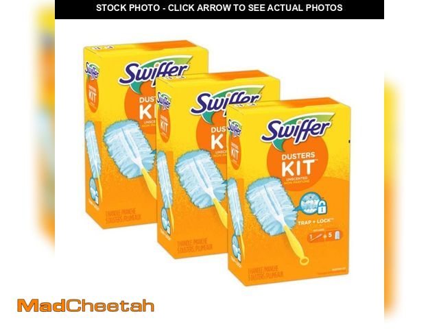 Lot 74-14115529 - Swiffer Microfiber Dusters Starter Kit, Includes 1 Handle and 5 Dusters (3 PACK) - UNUSED