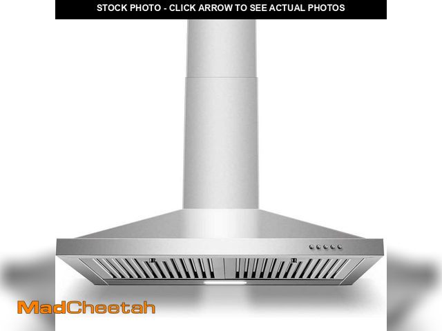 Lot 74-14243153 - Zomagas 30 in. 450CFM Wall Mount Range Hood Ducted/Ductless,in Stainless Steel , 3 Speed Fan - UNUSE...
