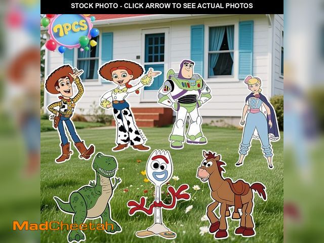 Lot 74-14053778 - Toy Inspired Story Themed Happy Birthday Yard Signs, 7PCS Birthday Party Supplies Set with Stakes, O...