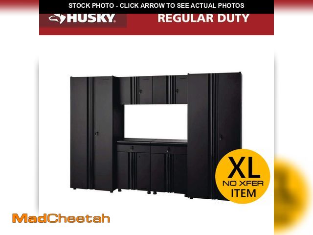 Lot 74-12783732 - Husky 6-Piece Regular Duty Welded Steel Garage Storage System in Black (109 in. W x 75 in. H x 19.6 ...