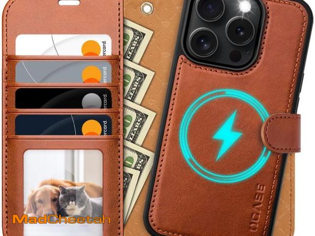 Lot 74-12311010 - OCASE for iPhone 16 Pro Max Case Detachable Wallet Case with Card Holder, 2 in 1 Pu Leather Flip Fol...