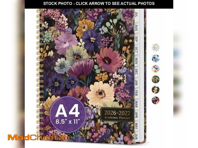 Lot 74-14212470 - Planner 2026-2027, Academic Year Monthly and Weekly Calendar Planner, Jul 2026 - Jun 2027, Hardcover...