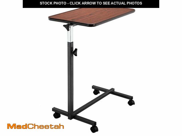 Lot 74-14587863 - UBesGoo 27"-44" Adjustable Height Overbed Table with Wheels for Hospital Home Office Bedside Table -...