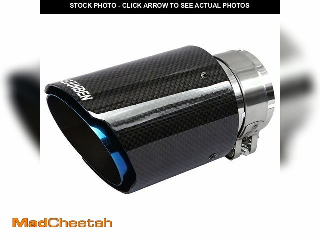 Lot 74-12700544 - FAIZJUNBEN Carbon Fiber Exhaust Tip Muffler, 2.5" Inlet 3.5" Outlet Tail Pipe for 61-63mm Car Exhaus...