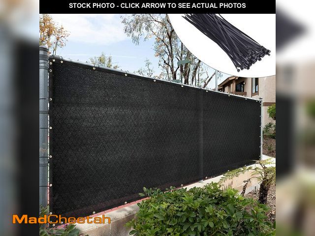 Lot 74-13965014 - Royal Shade 5' x 3' Black Fence Privacy Screen Windscreen Cover Netting Mesh Fabric Cloth - Cable Zi...