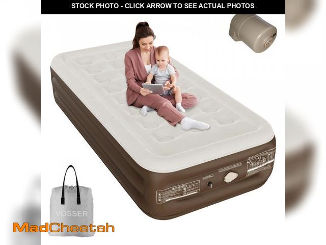 Lot 74-12053135 - VOSSER Twin Air Mattress with Built-in Pump,Self Inflatable Mattress with Cordless Removable Lithium...