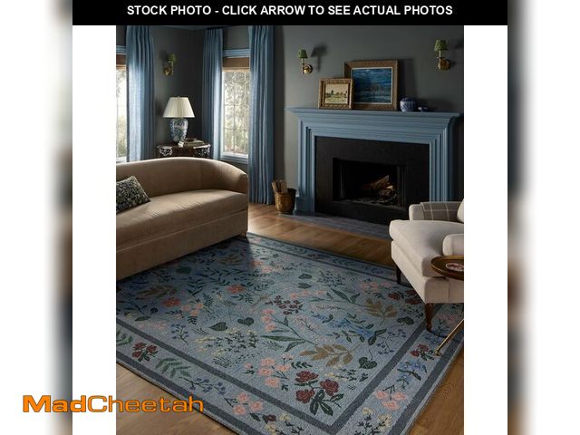 Lot 74-14349567 - Loloi Rifle Paper Co. Wildwood Collection WWLD-01 Blue 2'-3" x 3'-9" Accent Rug - UNUSED