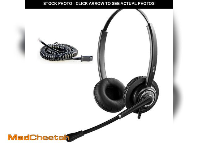 Lot 74-12703737 - MKJ Headset with Microphone Noise Cancelling Wired Headphones for Call Center RJ9 Telephone Headset ...