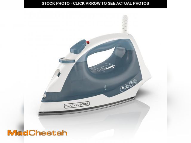 Lot 74-11547372 - BLACK+DECKER Easy Steam Compact Iron for Clothes, Automatic Shutoff, Nonstick Plate, Light Weight, 1...