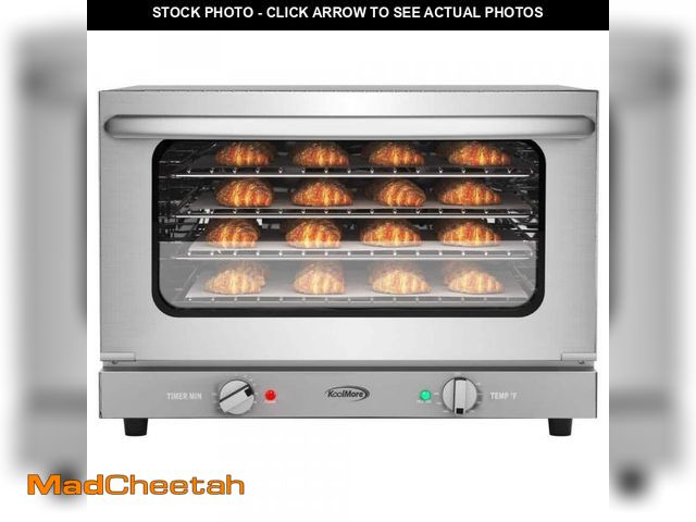 Lot 74-12289702 - 23 in. Countertop Electric Convection Oven with Half Size Pans and 4 Racks, 1600-Watt in Stainless-S...