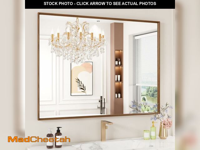 Lot 74-12785615 - Bathroom Mirror, 40x30 Inch Framed Mirror, Rectangular Wall Mirror, Vanity Mirror Wall Mounted, Anti...