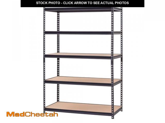 Lot 74-12414162 - Muscle Rack 5-ShelfÃÂ Heavy Duty Adjustable Metal Garage Storage Shelving Unit in Black (48 in. W x...