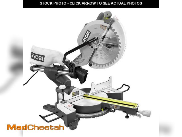 Lot 74-14112848 - RYOBI 15 Amp 12 in. Corded Sliding Compound Miter Saw with LED Cutline Indicator - UNUSED