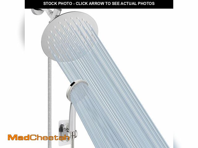 Lot 74-12715239 - NearMoon Shower Head with Hose, High-Pressure Stainless Steel 8'' Rain Shower and 5 Settings Handhel...