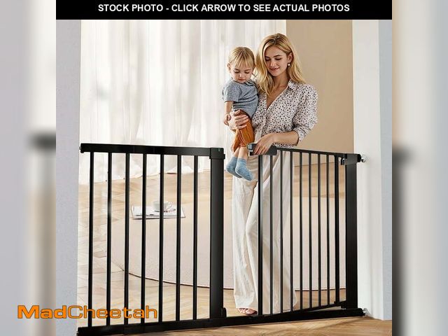 Lot 74-12678973 - 29.5-51.6'' Extra Wide Baby Gate, Caveen 30''H Safety Doorway Gates Pressure Mounted,Black - UNUSED
