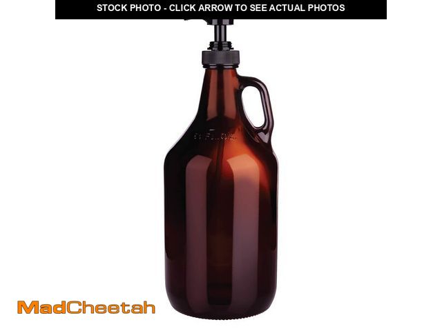 Lot 74-14426922 - Half Gallon Glass Pump Dispenser Bottle, Large Jug with Pump for Laundry Soap Dispenser, Liquid Dete...