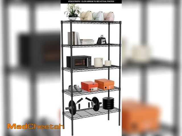 Lot 74-12137280 - Sweetcrispy 5 Tier Metal Storage Shelving Shelf, Adjustable Metal Wire Racks Heavy Duty Standing She...