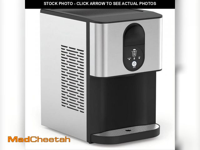 Lot 74-12517708 - COWSAR 10.63 in. 44 lbs. Countertop or Portable Nugget/Pebble Ice Maker in Stainless Steel Silver - ...